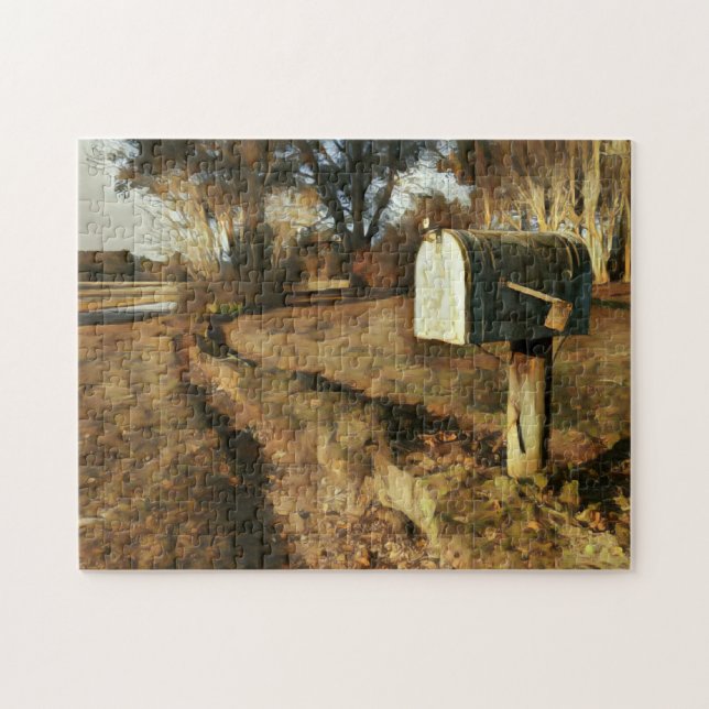 Rustic Mailbox on a Country Road Jigsaw Puzzle (Horizontal)