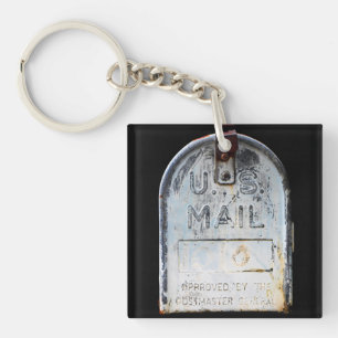 Rustic Mailbox Portrait Key Ring