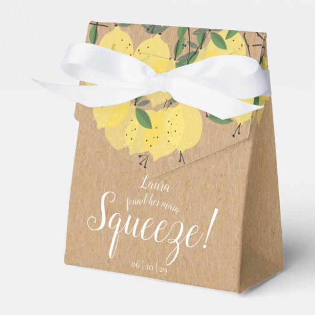 Rustic Main Squeeze Lemons Bridal Shower  Favour Box (Front Side)