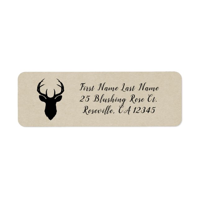 Rustic Male Female Doe Deer Black Birch Wedding (Front)