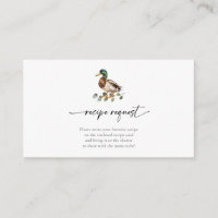 Rustic Mallard Duck Baby Shower Recipe Request