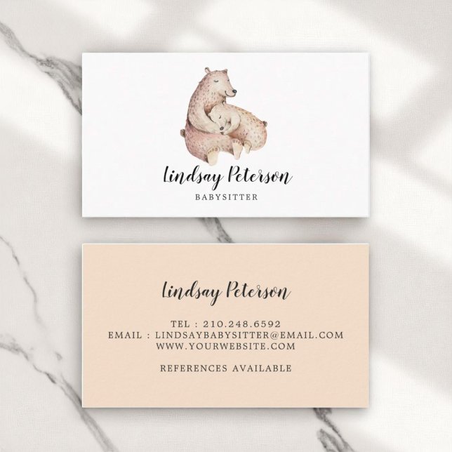 Rustic Mama Bear Babysitter Business Cards (Creator Uploaded)