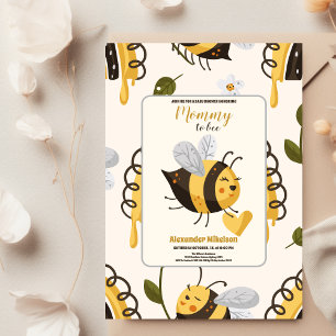 Rustic Mama to Bee Baby Shower Invitation