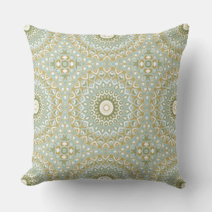 Rustic Mandala Kaleidoscope Medallion Flower Cushion