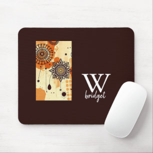 Rustic Mandala Warm Floral Autumn Tone Mouse Pad