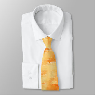 Rustic mango yellow like textured painting tie