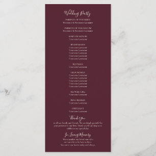 Rustic Maple Leaf Fall Wedding Program Programme