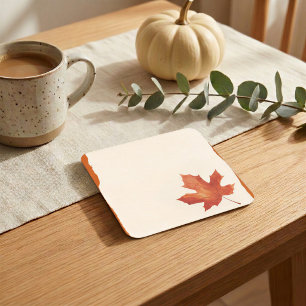 Rustic Maple Leaf Thanksgiving Paper Coaster