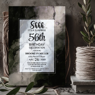 Rustic Marble Any Age Surprise Birthday Party Invitation