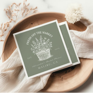 Rustic Market Garden Shower Napkin