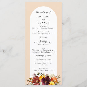 Rustic Marsala Burnt Orange Fall Wreath Programme