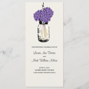 Rustic Mason Jar and Hydrangeas Program Programme