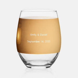 "Rustic Mason Jar Berry Wedding Glasses