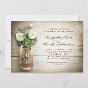 rustic mason jar engagement party invitations