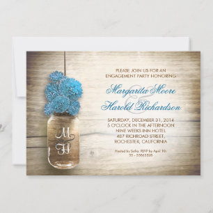 rustic mason jar engagement party invitations
