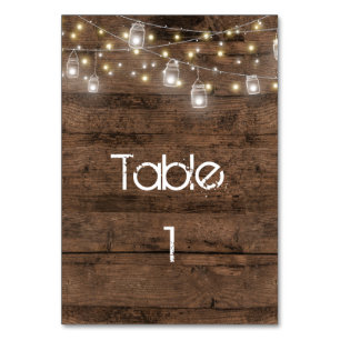 Rustic Mason Jar Lights Trendy Modern Table Number