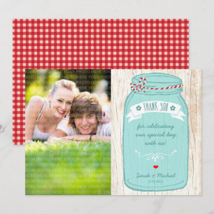 Rustic Mason Jar on Bark Illustrated Wedding Invitation