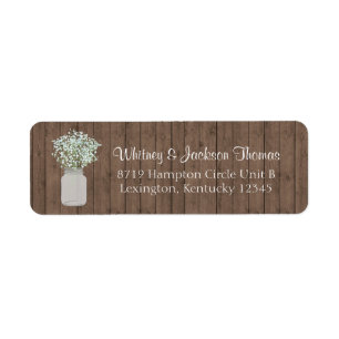 Rustic Mason Jar Return Address