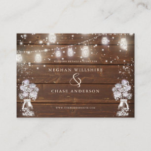 Rustic Mason Jar String Lights theBarefootBride™ Business Card
