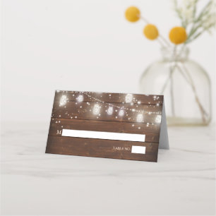 Rustic Mason Jar String Lights theBarefootBride™ Place Card