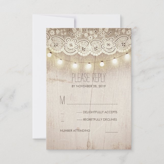 Rustic Mason Jar Wedding RSVP Cards (Front)
