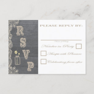 Rustic Mason Jar Wedding RSVP cards