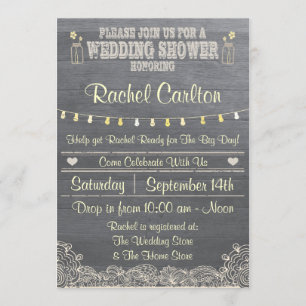 Rustic Mason Jar Wedding Shower Invitation