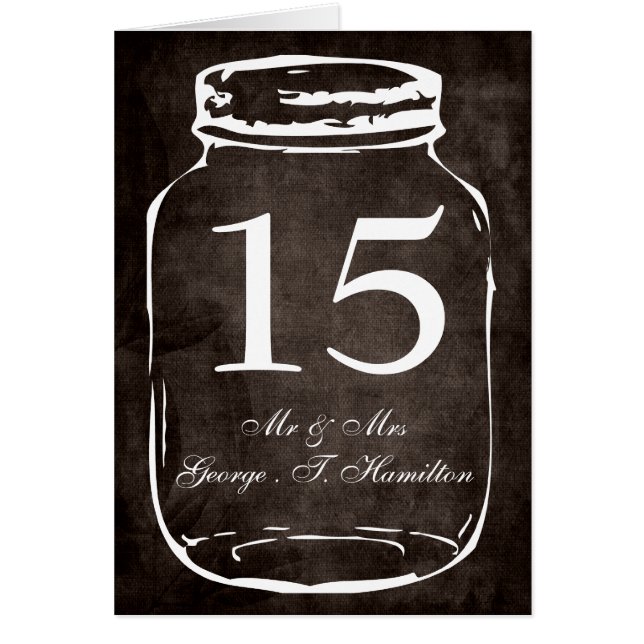 rustic mason jar wedding table numbers (Front)