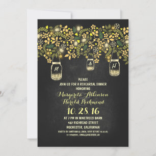 rustic mason jars chalkboard rehearsal dinner invitation