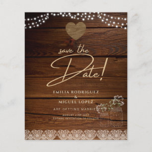 Rustic Mason Jars Lights Lace Gypsophilia WEDDING