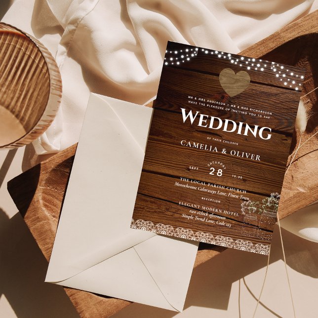 Rustic Mason Jars Lights Lace Gypsophilia WEDDING (Creator Uploaded)