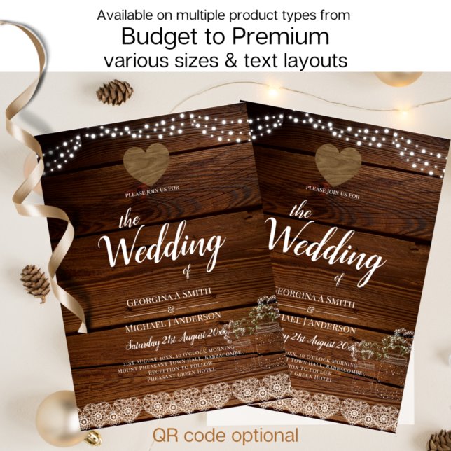 Rustic Mason Jars Lights Lace Gypsophilia WEDDING (Creator Uploaded)