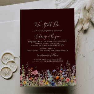 Rustic Meadow Botanical We Still Do Vow Renewal Invitation