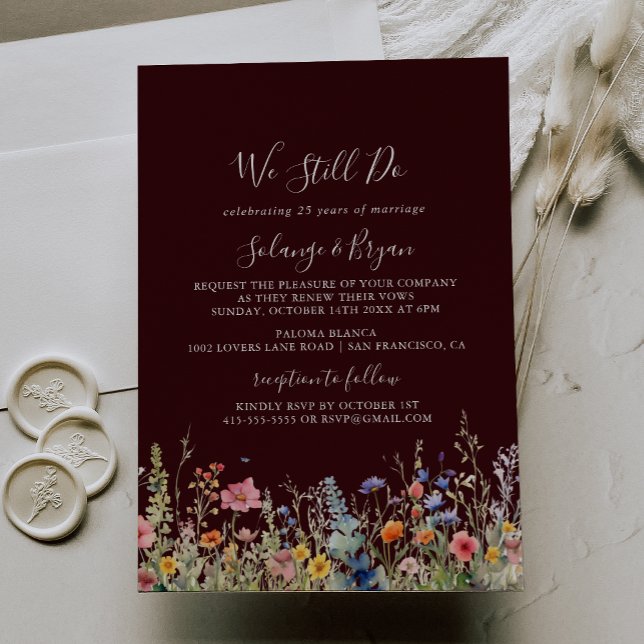 Rustic Meadow Botanical We Still Do Vow Renewal Invitation (Creator Uploaded)