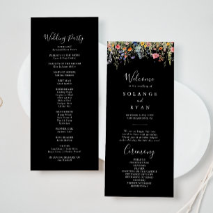 Rustic Meadow Botanical Wedding Program Programme