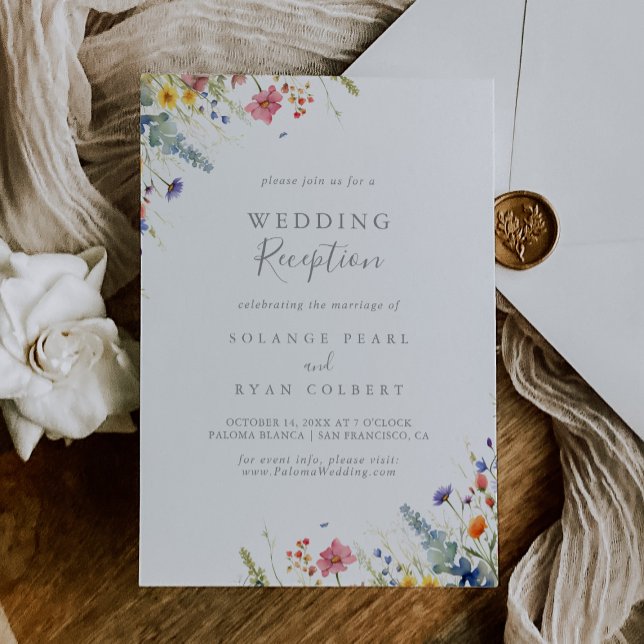 Rustic Meadow Botanical Wedding Reception Invitation (Creator Uploaded)