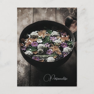 Rustic Meadow Flowers Floral Water Bowl Postcard