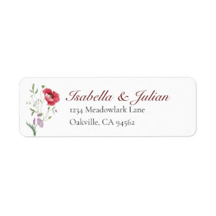 Rustic Meadow Poppy & Lavender Return Address