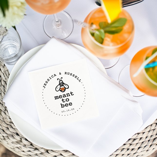 Rustic Meant To Bee Wedding Napkin (Creator Uploaded)