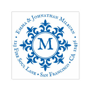 Rustic Medieval Circle Monogram - Return Address Self-inking Stamp