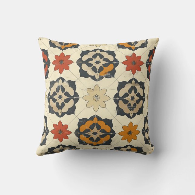 Rustic Mediterranean Tile Cushion (Back)