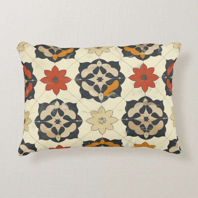 Rustic Mediterranean Tile Decorative Cushion (Front)