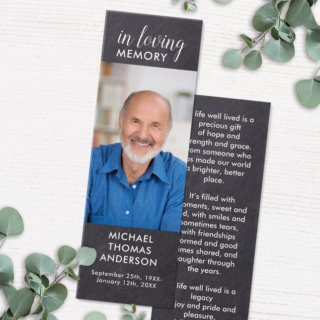 Rustic Memorial Funeral Prayer Card Bookmark Photo (Creator Uploaded)