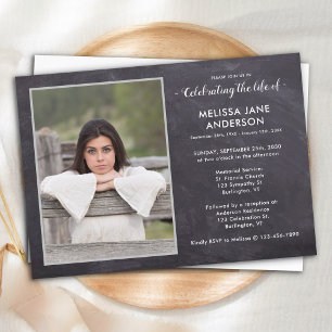 Rustic Memorial Photo Celebration Of Life Funeral Invitation