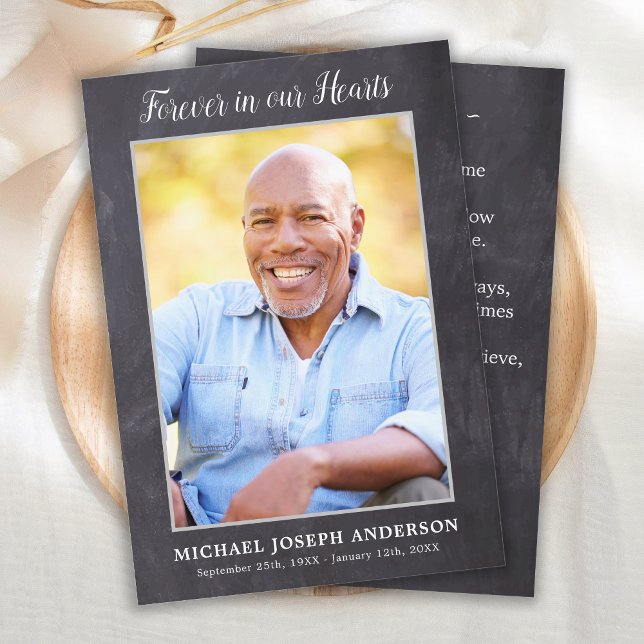 Rustic Memorial Photo Sympathy Prayer Card Funeral (Creator Uploaded)