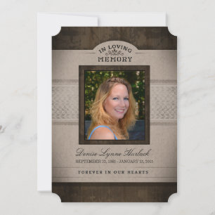 Rustic Memorial Photo Thank You Card