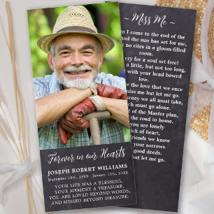 Rustic Memorial Poem Funeral Prayer Bookmark Card