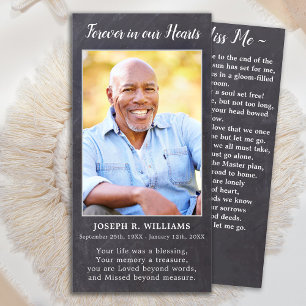 Rustic Memorial Poem Funeral Prayer Bookmark Card