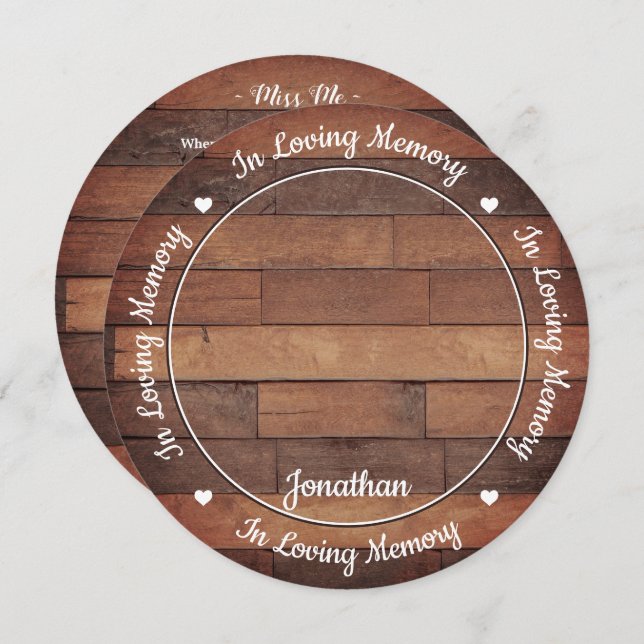 Rustic Memorial Poem Photo Funeral Prayer Card   (Front/Back)