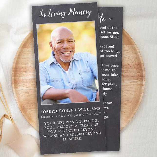 Rustic Memorial Poem Sympathy Funeral Prayer Card (Creator Uploaded)